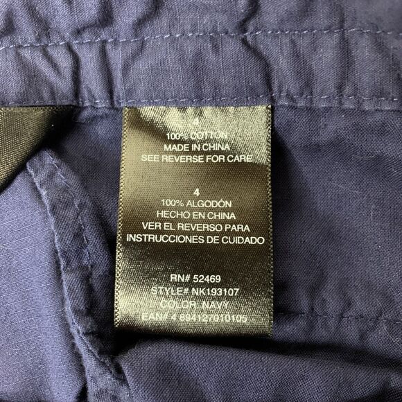 Norma Kamali Navy Wide Leg Cargo Cropped Pants Capri Size 4 Cotton W32 x L19 - Picture 7 of 8